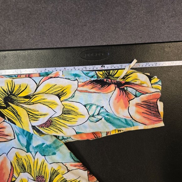 John Mark XL Floral Linen Button-Down Tropical Shirt Artsy Watercolor - Picture 13 of 13